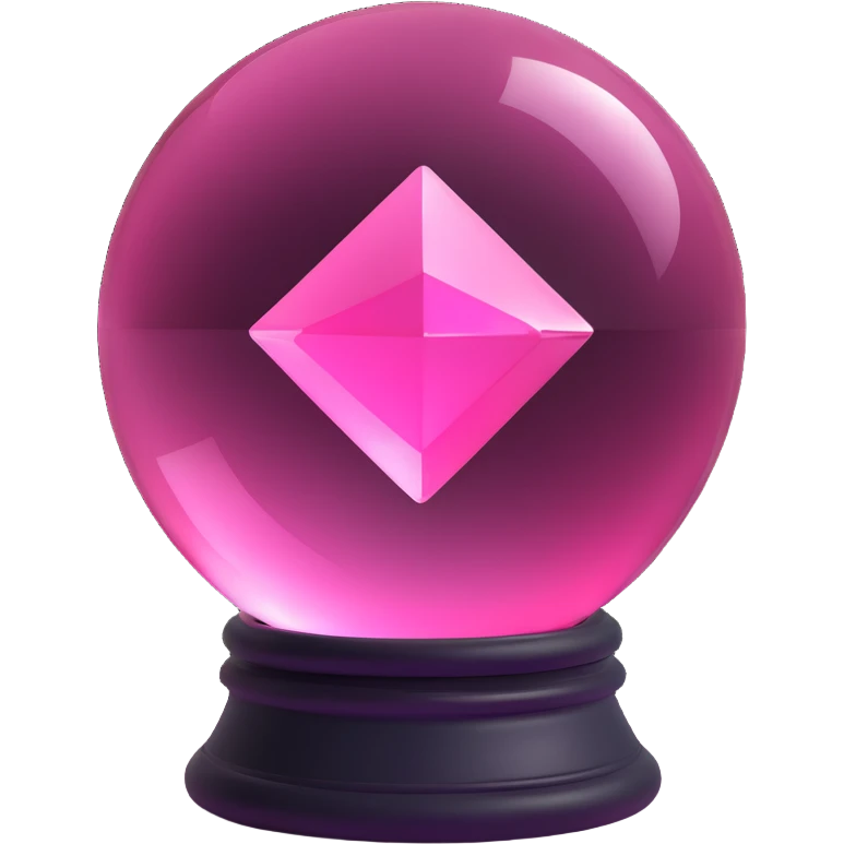 3D gothic crystal ball with pink glow, mystical and elegant emoji