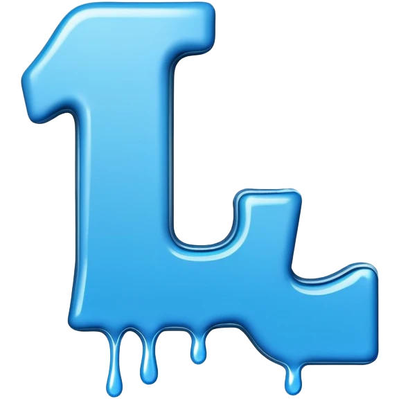 In blue Graffiti the letter L emoji