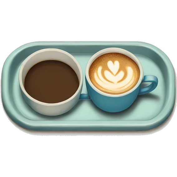 vintage tray with coffee cup emoji