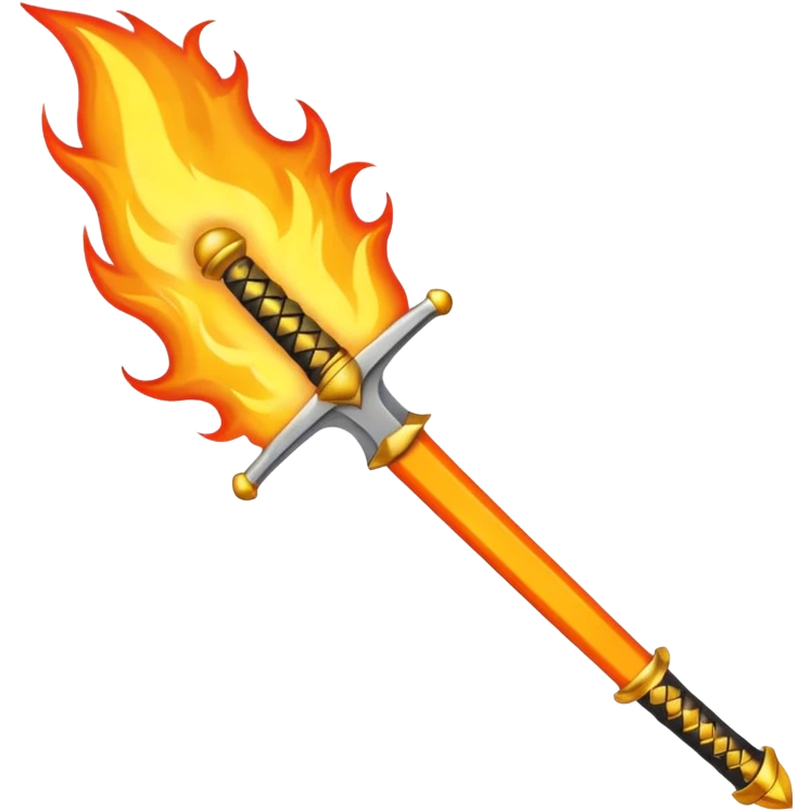 sword on fire emoji style emoji