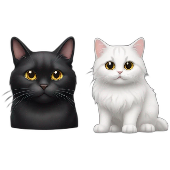 Black rabbit and british longhair cat emoji
