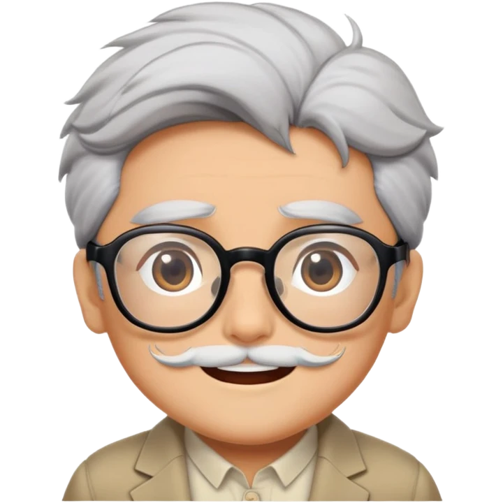 _cinematic-realistic-portrait-of-ghibli,-depicted-with--large-rectangular-glasses,-his-happy-expression-rendered-in-lifelike-detail,-illuminated-with-soft,-realistic-lighting-that-emphasizes-his-creative-genius, his eyes shut  and big bushy black eyebrows emoji