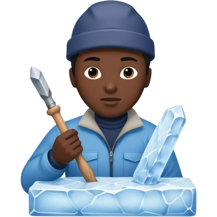 Ice Sculptor black man emoji
