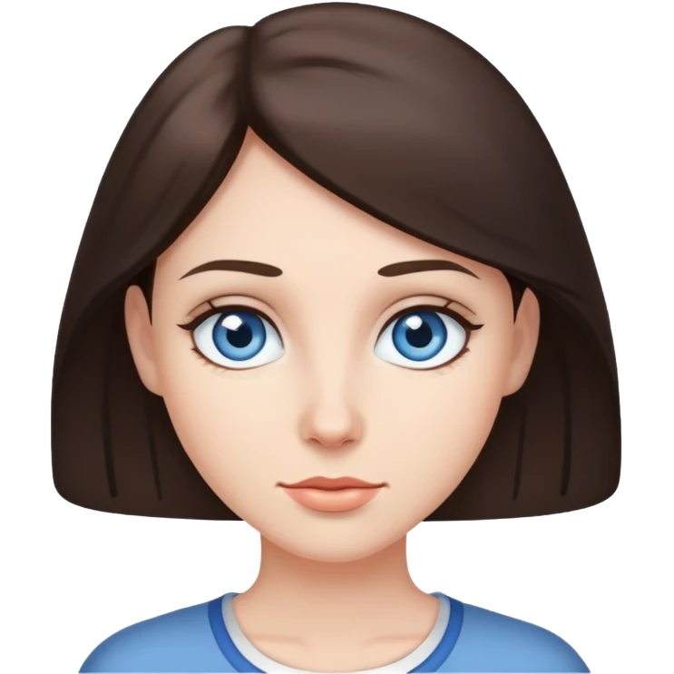 Brunette person with blue grey eyes emoji