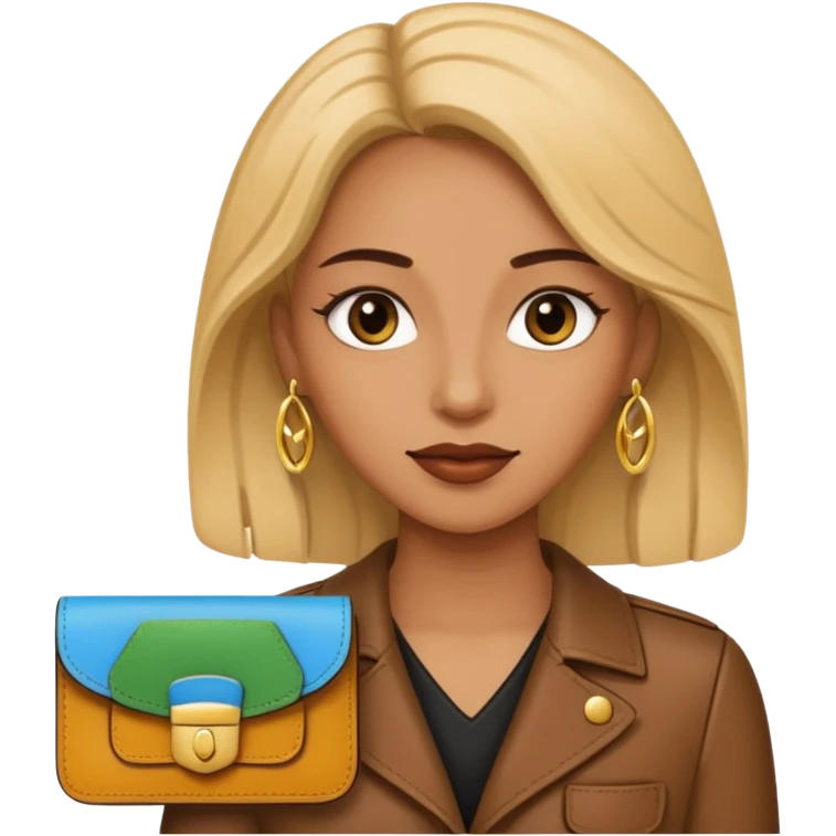cartera de mujer color beige emoji