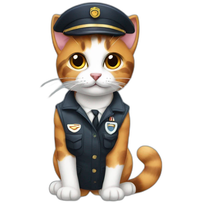 calico cat with black mark as pilot emoji