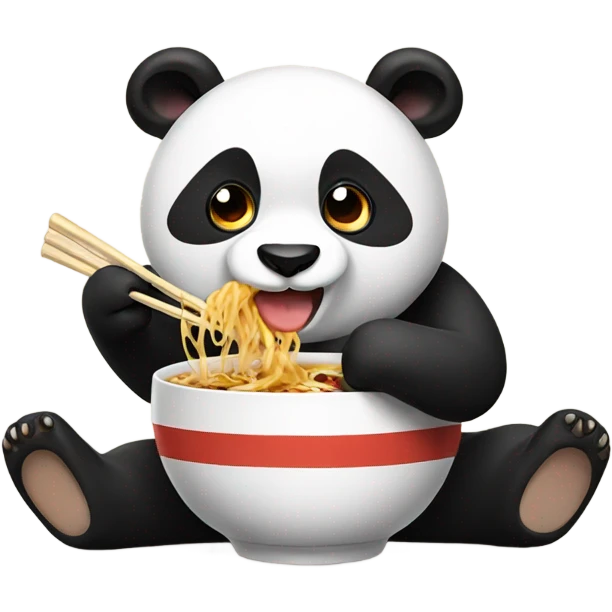 Panda eating Ramen emoji