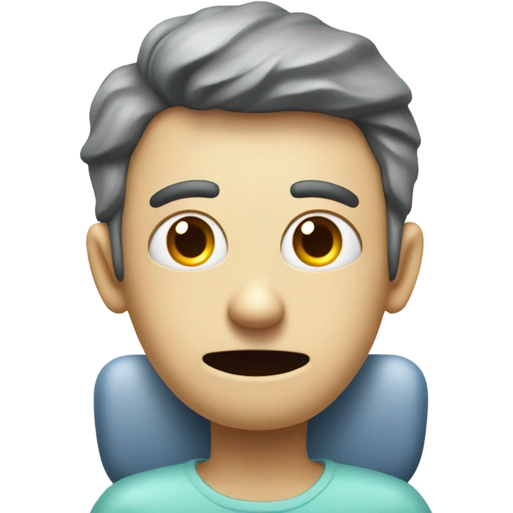 Sad person getting their teeth cleaned emoji