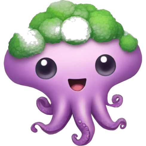 Kawaii broccoli octopus emoji
