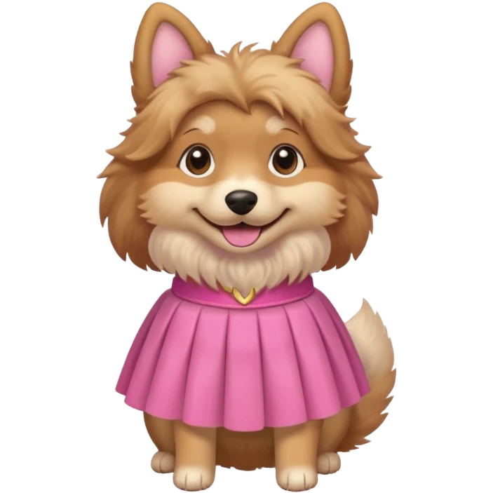 a dog with a pink skirt emoji