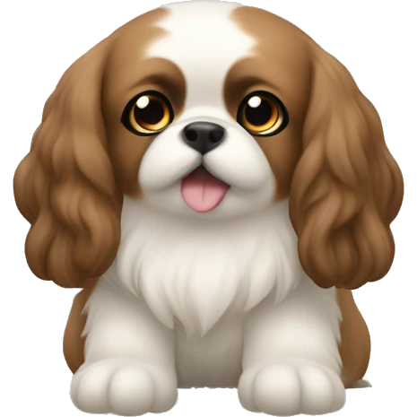 Perra pekinés color cafe alegre   emoji