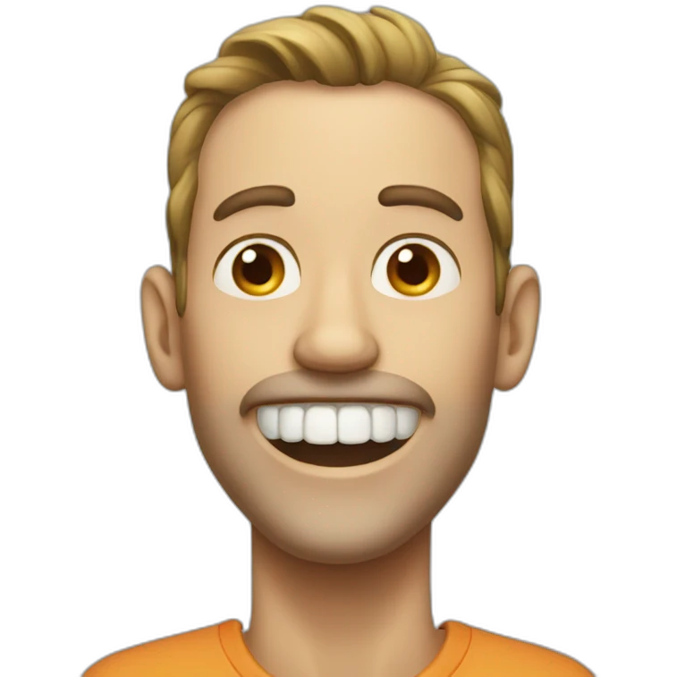 A man who has 1 billion teeth  emoji