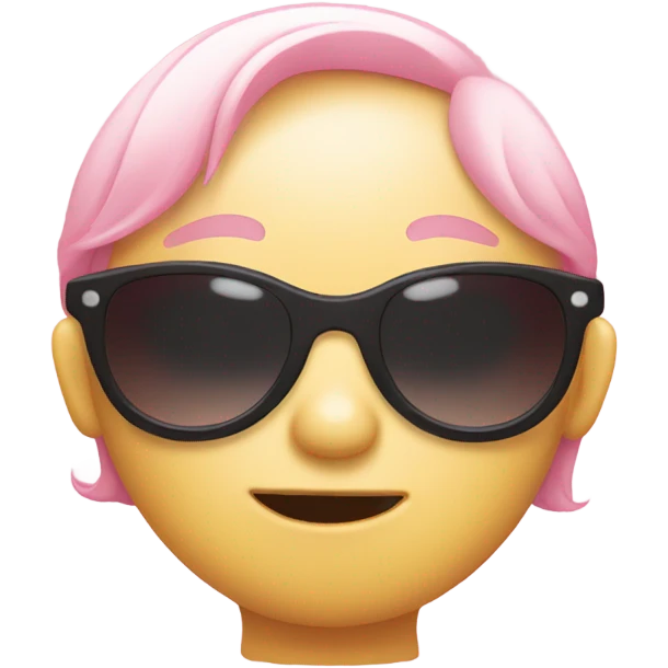 Baby pink smirking face emoji with sunglasses emoji