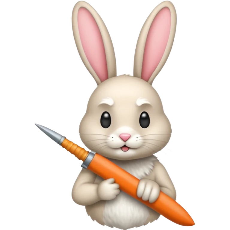 Crea un emoji de un conejo enojado con una arma emoji