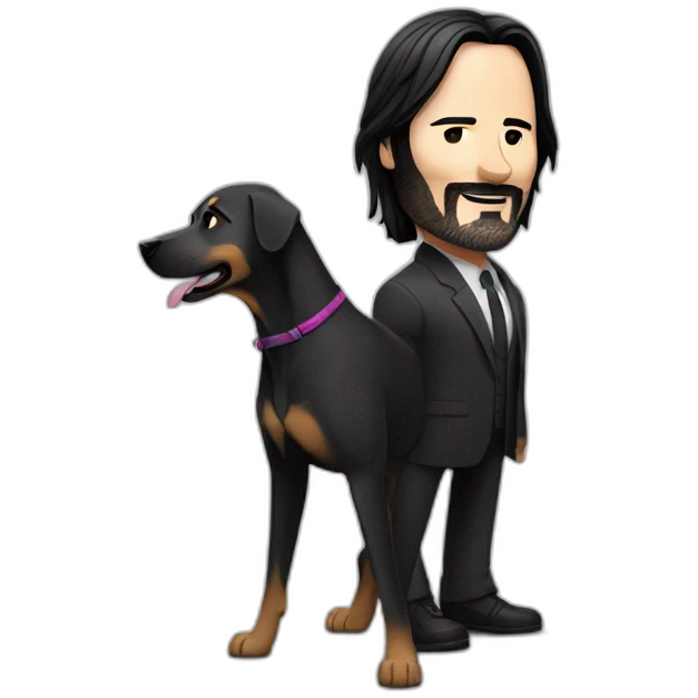 John wick is happy with dog emoji