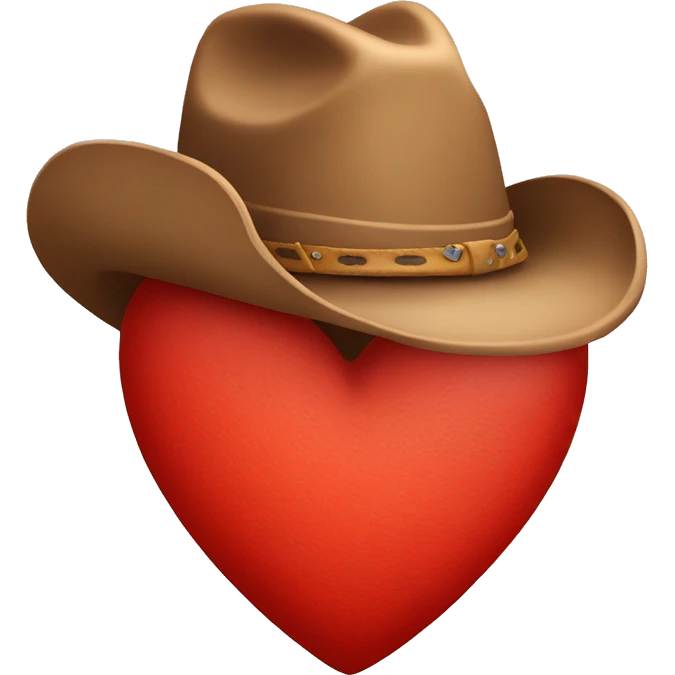 red heart with cowboy hat on top emoji