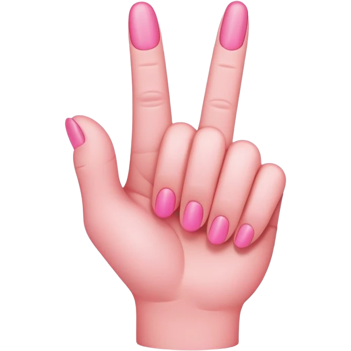 Pink middle finger emoji