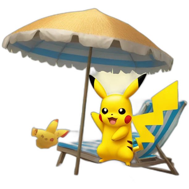 Pikachu at the beach emoji