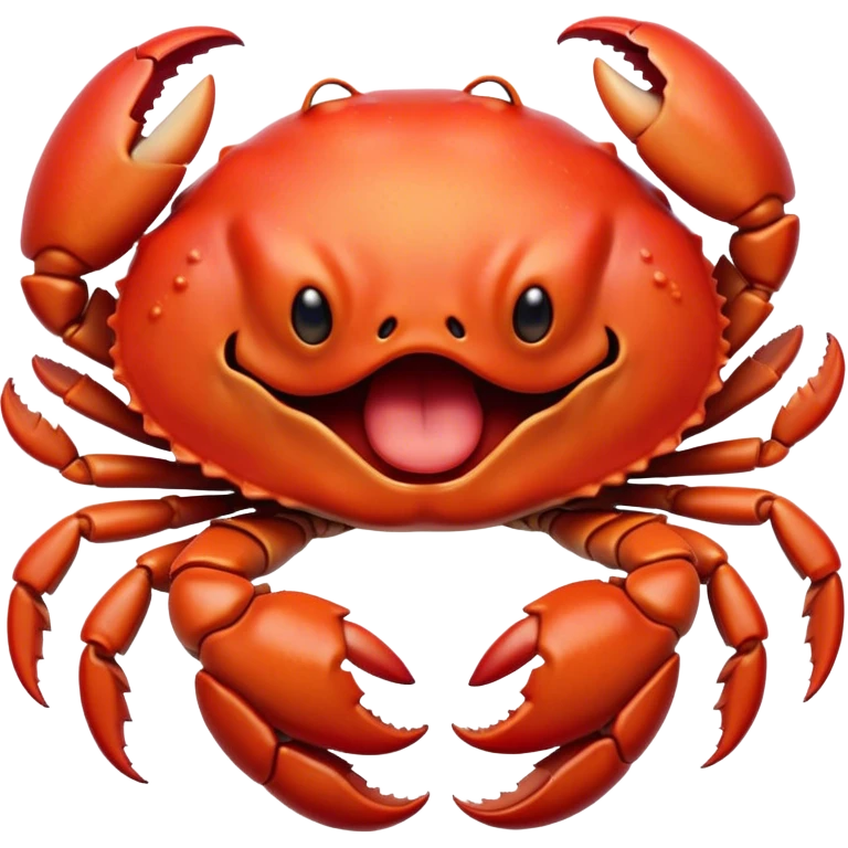 Cinematic Realistic Cute Yawning Crab Portrait Emoji, Head tilted slightly with a dramatic, wide-open yawn, showcasing a soft, textured red shell with a charming, naturally formed face and drooping features, rendered with realistic detail and warm, sandy light, high shine, relaxed yet expressive, styled with a dash of coastal charm, soft glowing outline, capturing the essence of a sleepy yet affectionate crab that appears ready to stretch out on the shore for a peaceful nap! emoji