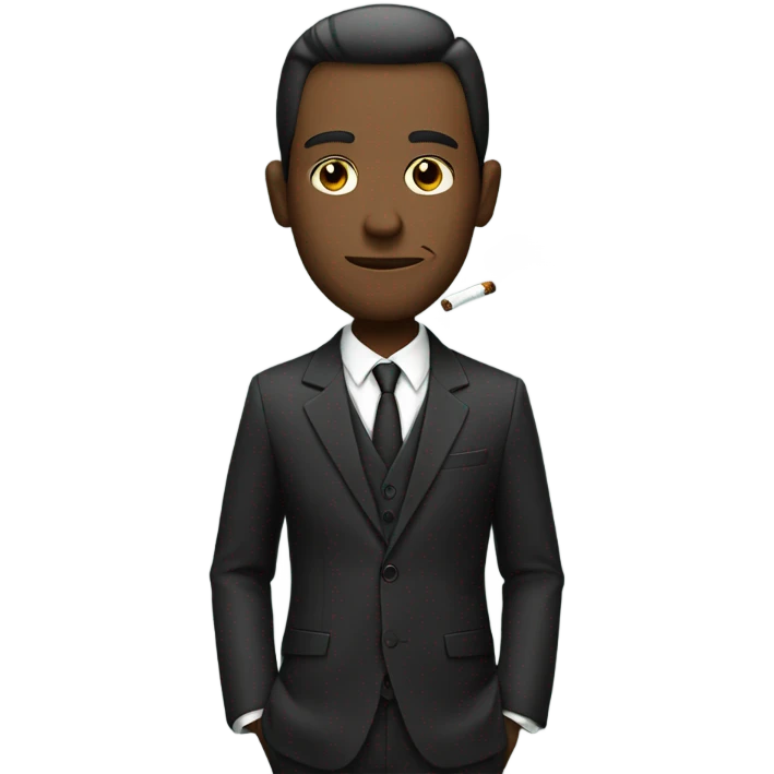 stylish man smoking in suit emoji