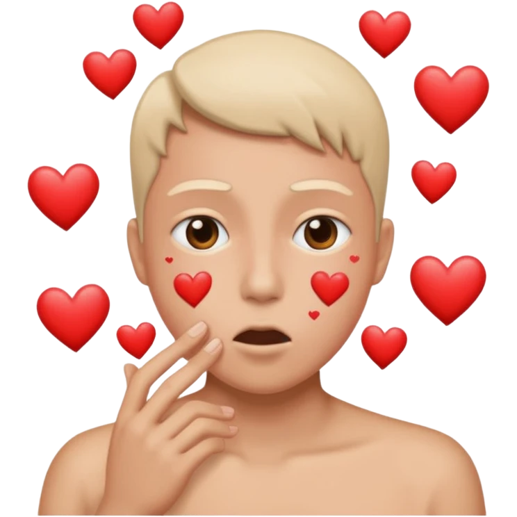 face blowing multiple hearts in a dramatic way emoji
