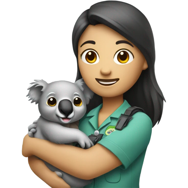 zookeeper holding koala emoji