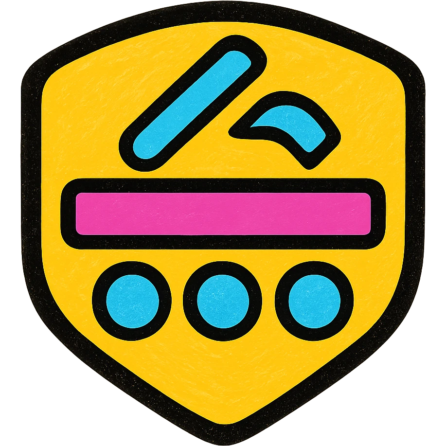 logo of a shield, stylized with abstract elements, vibrant colors, creative and dynamic emoji