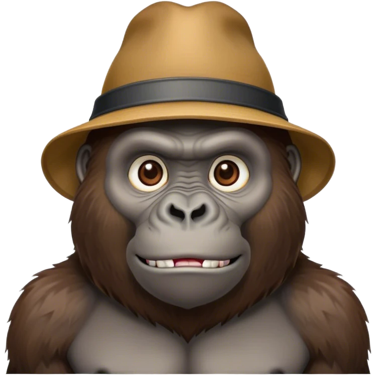 Gorilla with a hat emoji