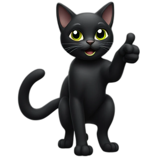 Black Cat with thumps up emoji