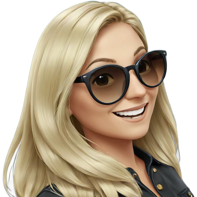 smiling girl with sunglasses emoji