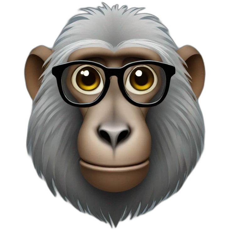Baboon with glasses emoji