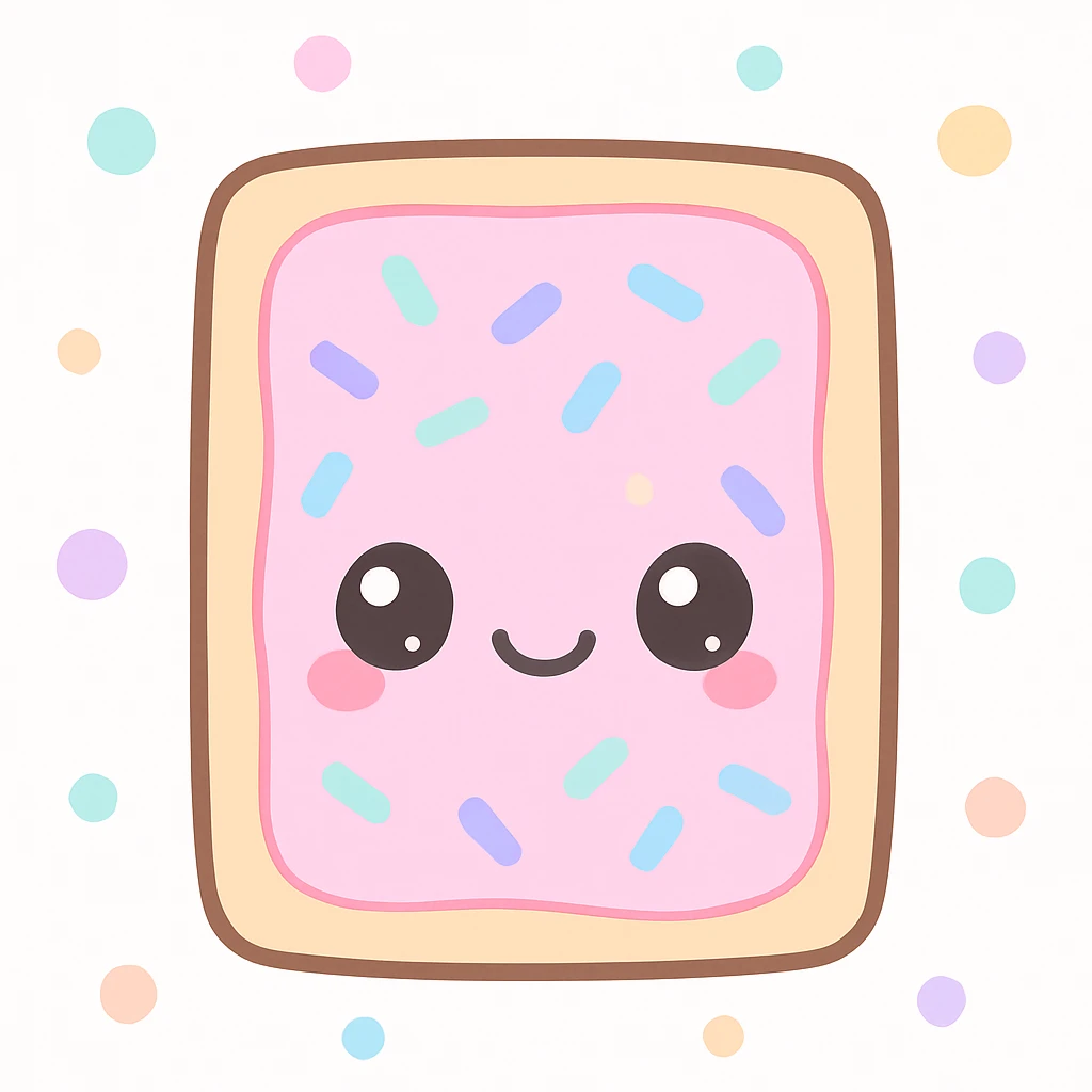 chibi poptart with a happy face, kawaii style, soft colors emoji