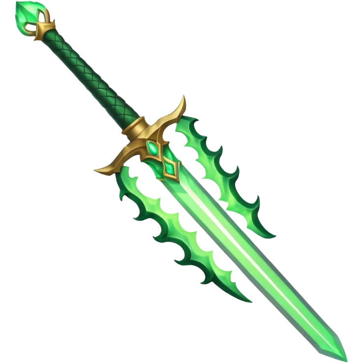 green flame sword emoji