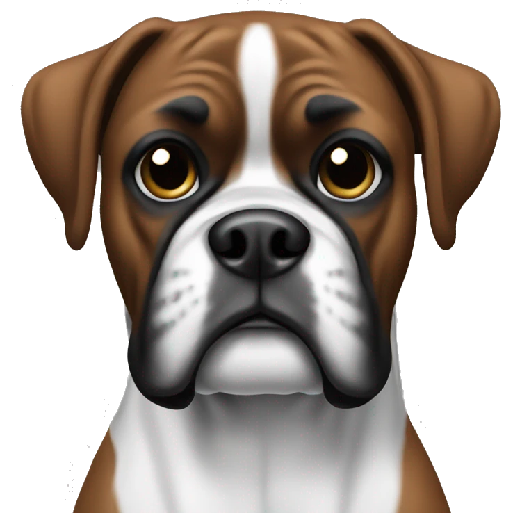 black and white boxer  emoji