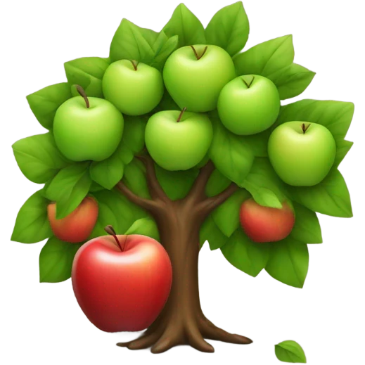 Apple next to apple tree emoji