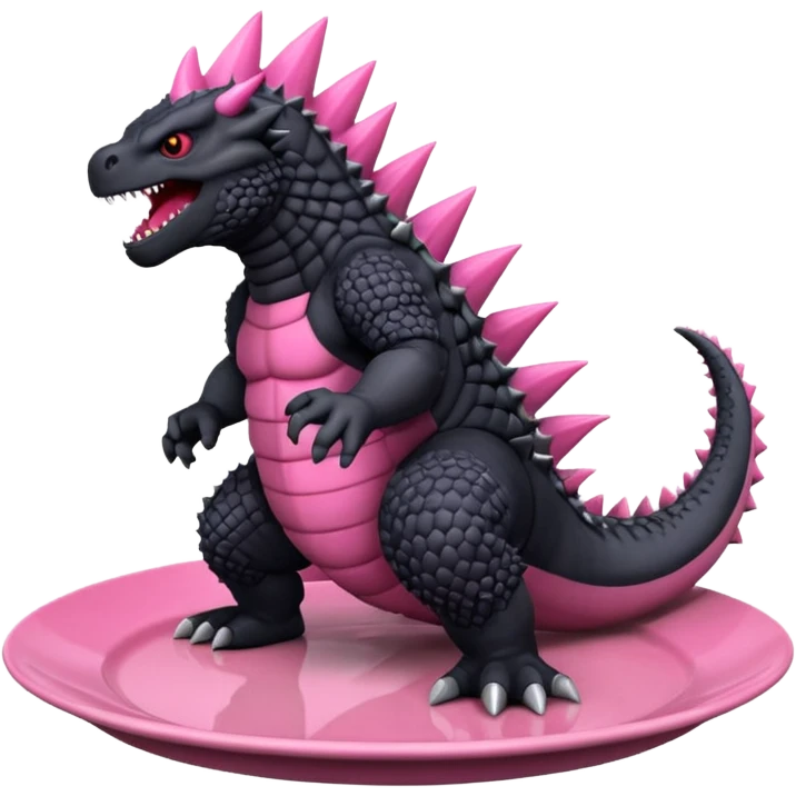 Godzilla Evolved pink plates black scales emoji