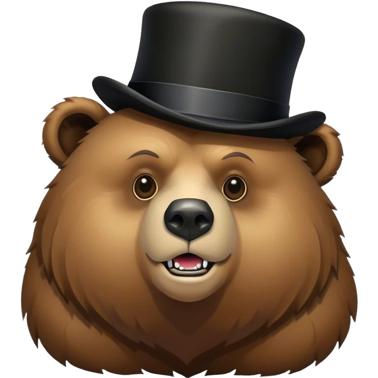 Grizzly bear with a black top hat emoji
