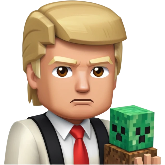 donald trump playing minecraft emoji