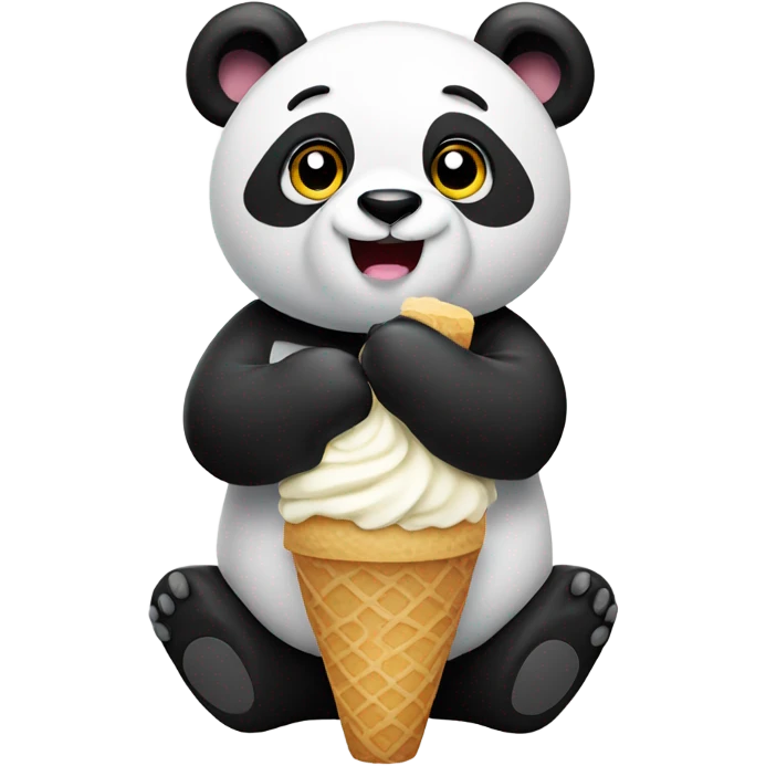 Panda eating ice cream emoji