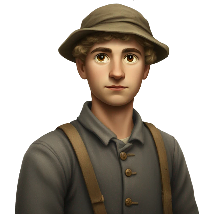 young peasant men during the 1917 revolution in Russia photorealistic serious emoji