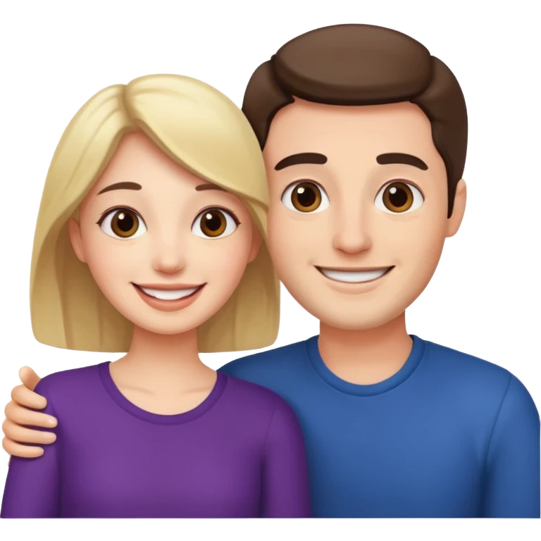 smiling couple selfie moment emoji