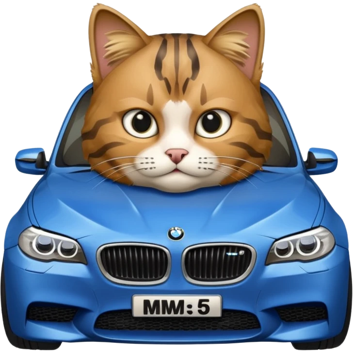 kedi bir bmw m5 kullanıyor emoji