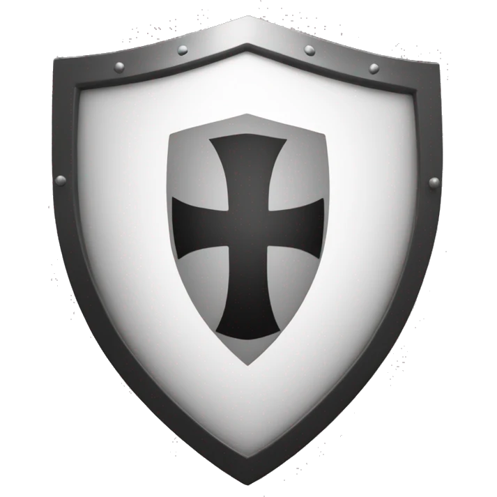 Crusader shield black and white emoji