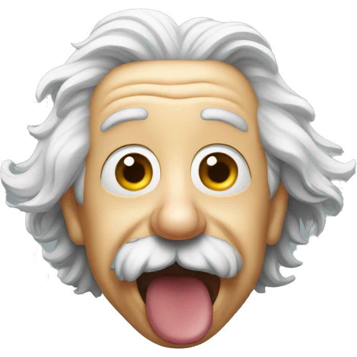 Albert Einstein tongue emoji