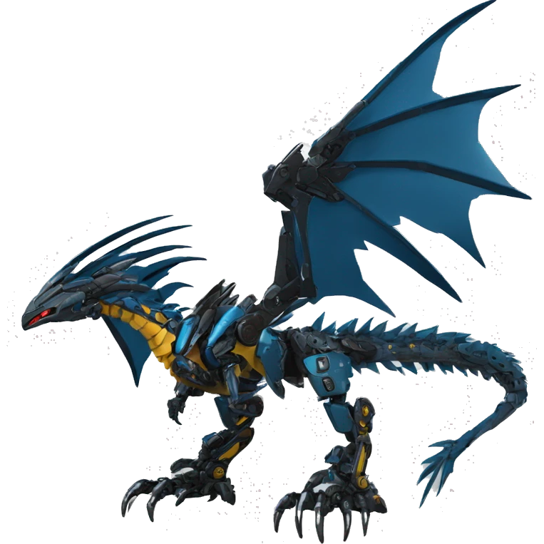 futuristic spiky raptor-dragon-Bionicle-mecha full body emoji