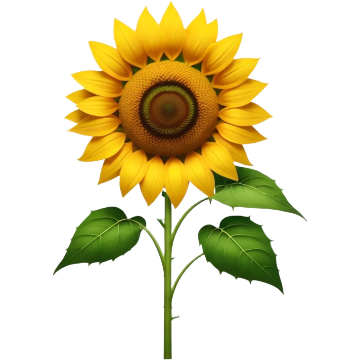 Cinematic Realistic Sunflower Emoji, Tall and bright, with a large, golden-yellow blossom facing the sun, its broad, textured petals surrounding a dark center. The sturdy green stalks and leaves frame the vibrant flower, while a gentle breeze causes the petals to sway. Soft glowing outline, capturing the essence of sunshine and warmth in a cheerful, towering sunflower! emoji