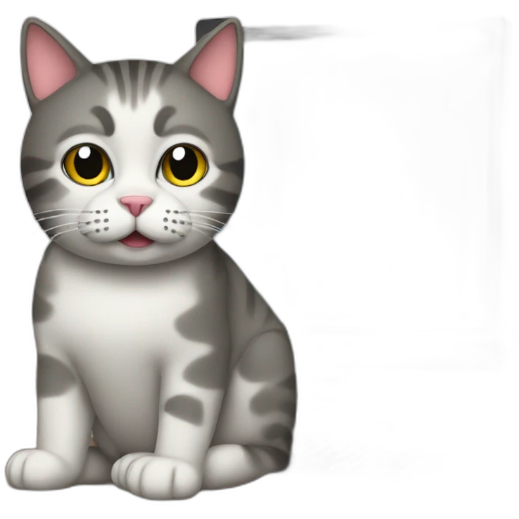 A cat on the computer emoji