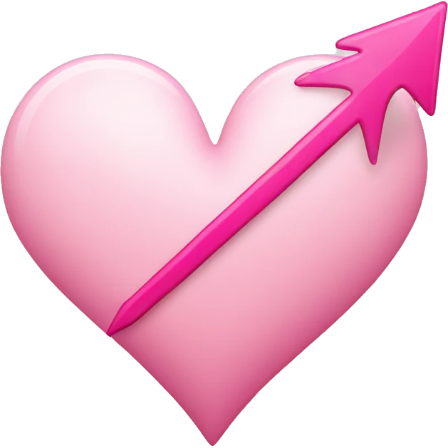 A white heart with a pink arrow diagonally through it emoji