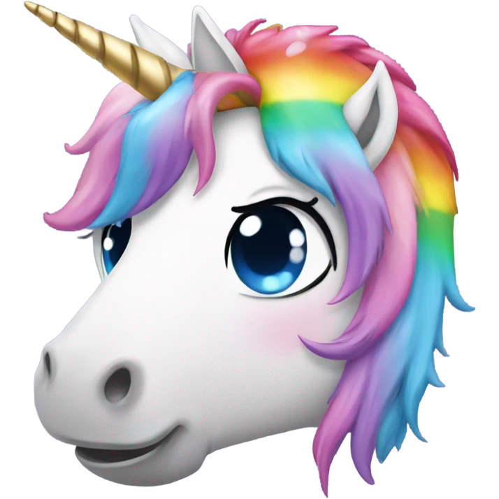 unicorn crying rainbow tears emoji
