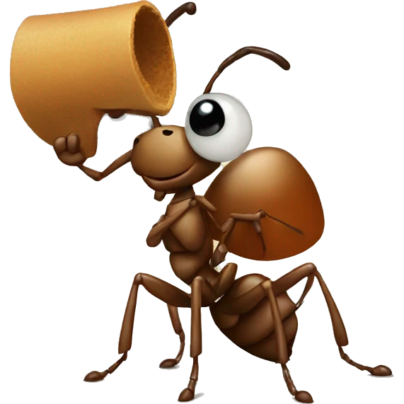 ant doing sshh emoji